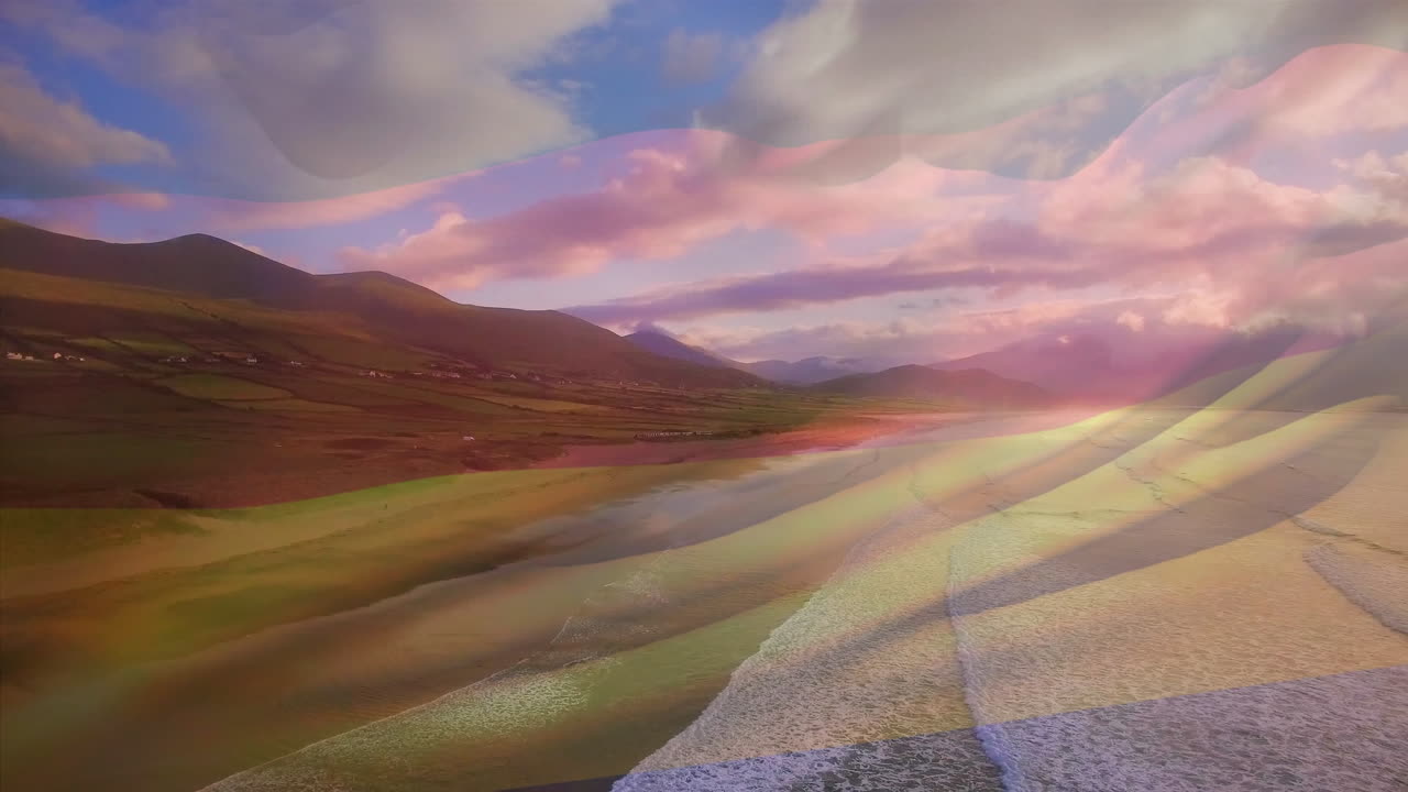 animación de la bandera de alemania sobre el paisaje