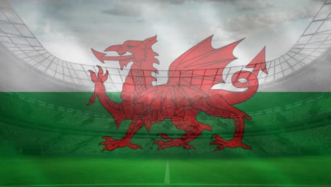 Welsh-flag-in-a-stadium-background-with-pictures-flahs