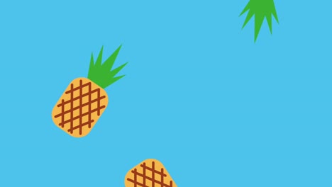 la caída de la fruta de la piña tropical exótica