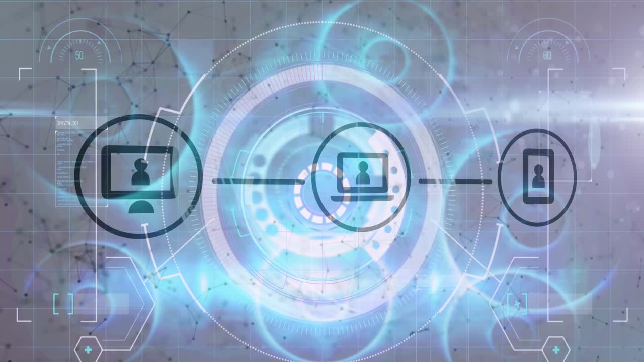 Animation of dna strand and icons with stethoscope on blue background