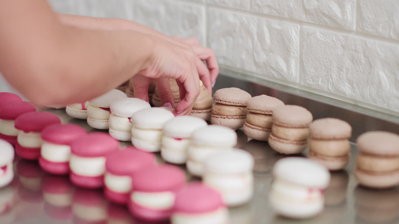 Arranging Colorful Macarons