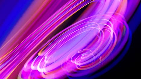 gráficos de movimiento, ciencia ficción bg. flujo de líneas de neón multicolor forman forma de espiral, rizos y patrón. fondo abstracto con senderos de luz, fondo de diseño de movimiento moderno de moda. flujo de luz bg en 4k.