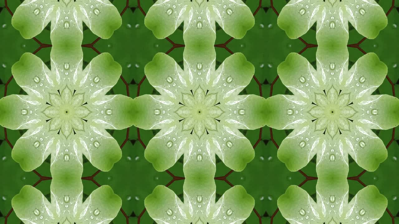 mandala verde con patrón de caleidoscopio y fondo clásico