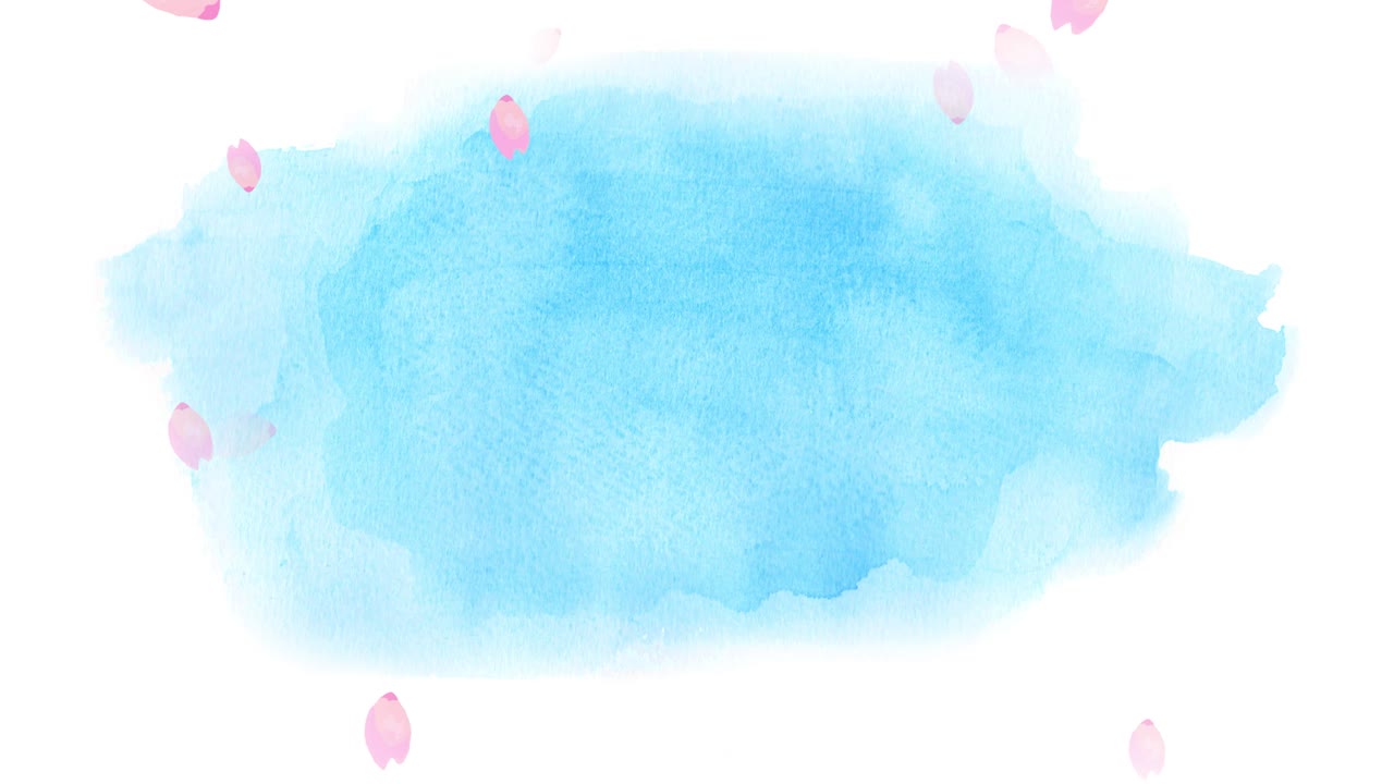 watercolor cherry blossom petals falling and sky