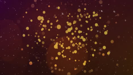 animación de manchas de luz doradas brillantes que se elevan sobre un fondo oscuro