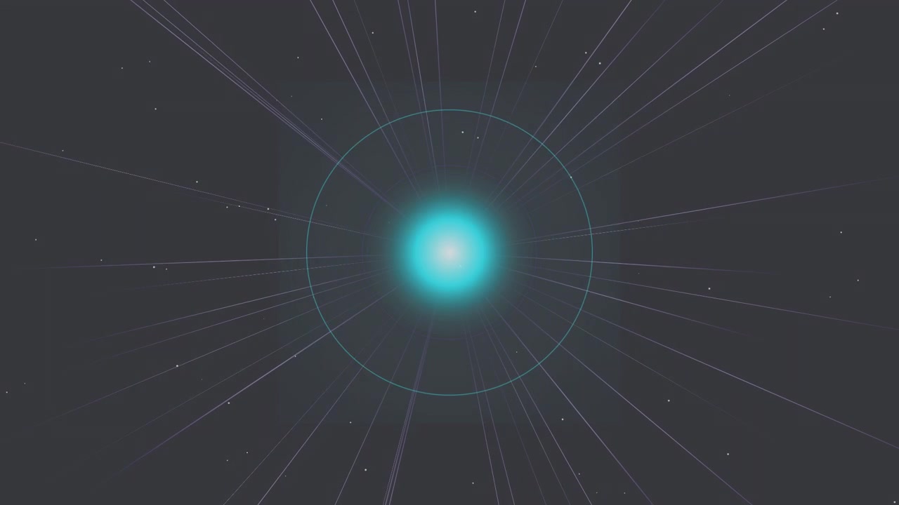 Abstract Glowing Light Pulse with Expanding Geometric Rings