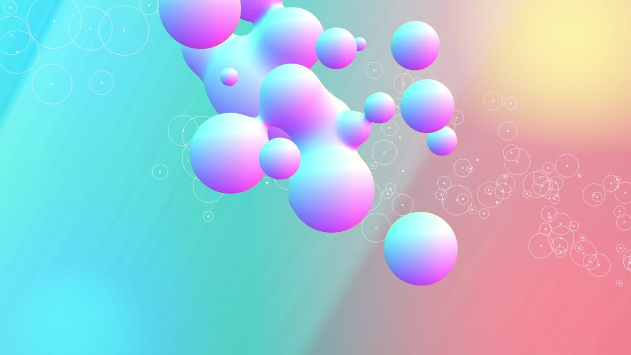 3d animation, some meta spheres on air with particles ( liquid simulation )