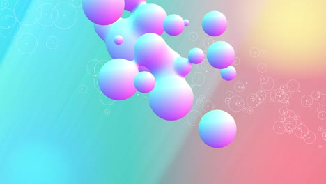 animación 3d, algunas metasferas en el aire con partículas (simulación de líquido)