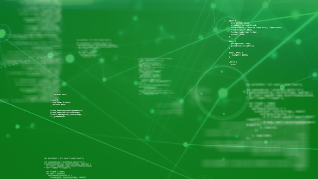 Animation of network of connections over data processing