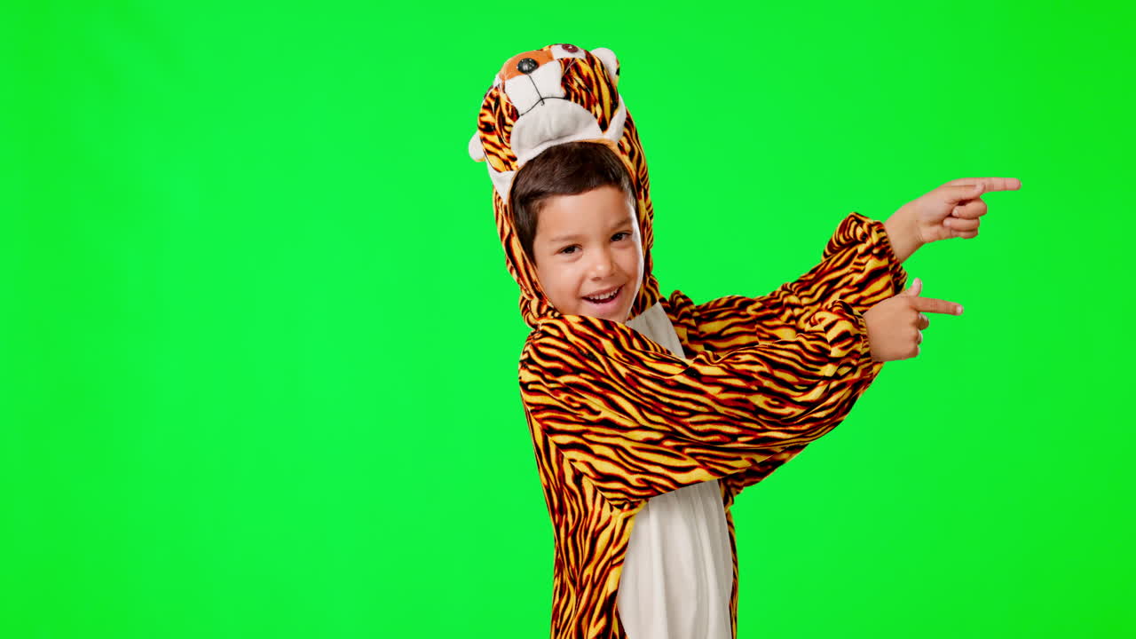 niño con disfraz de tigre