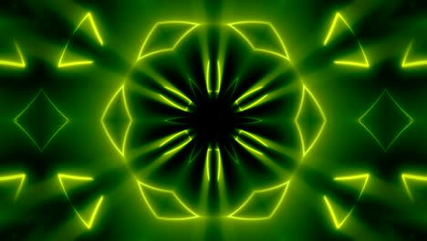 fondo kaleidoscópico de neón fractal. telón de fondo digital abstracto