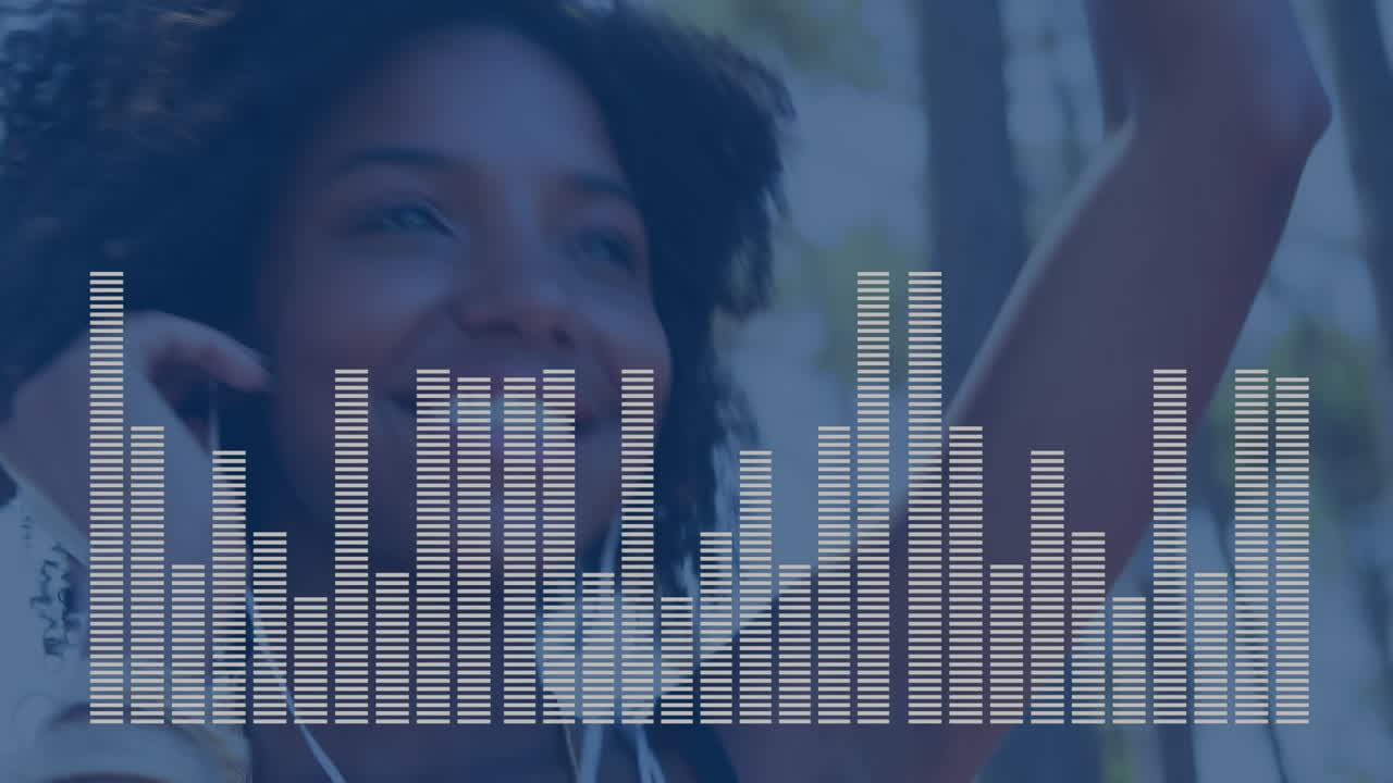 composición digital de una chica escuchando su melodía favorita