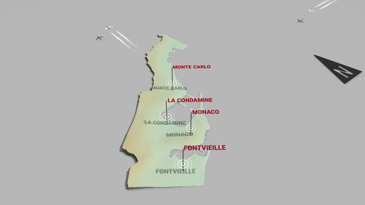 3d 지형 지도 모나코