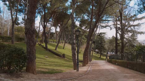 beautiful recreation area in madrid - the west park called parque del oeste