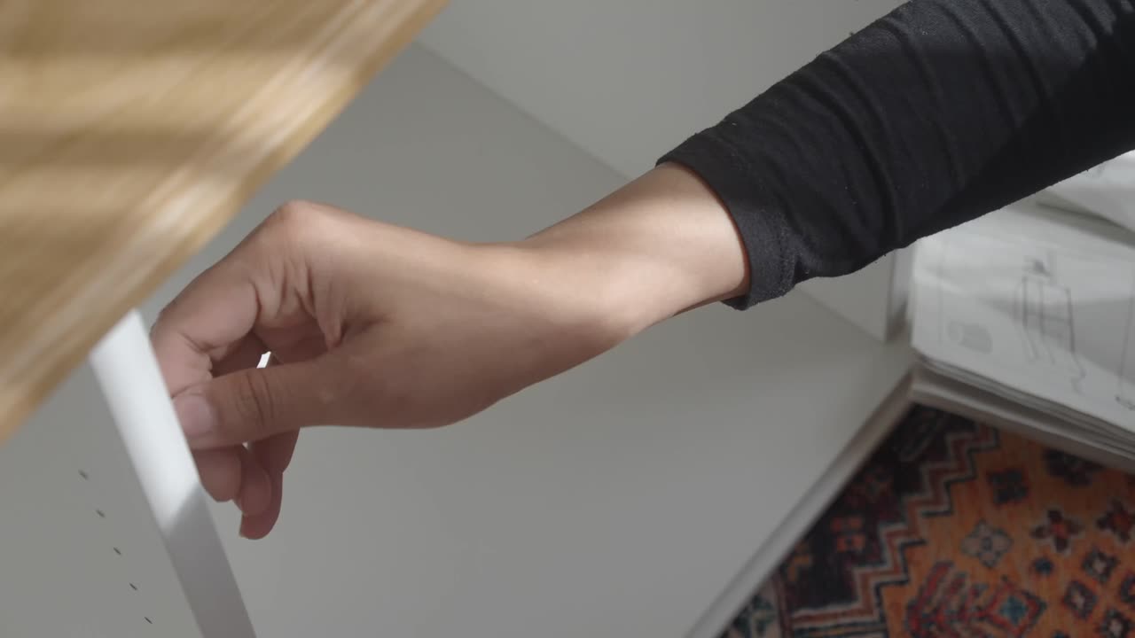 Assembling a White Shelf Unit