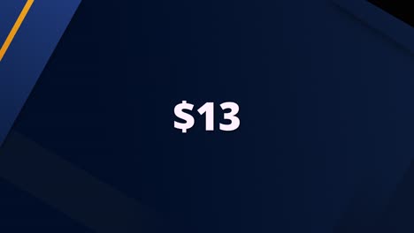 minimal style price animation featuring $13. perfect for digital marketing, online shopping clips, or promotional campaigns