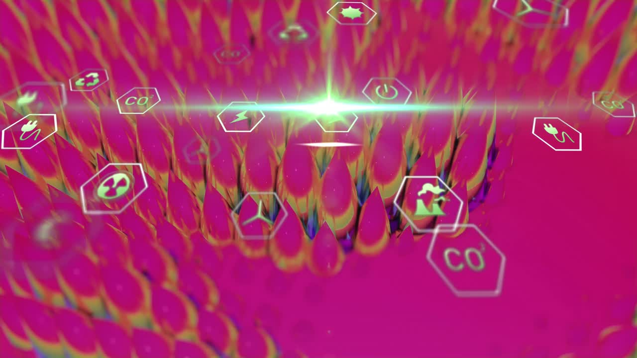 생태학 아이콘을 통해 데이터 처리의 애니메이션