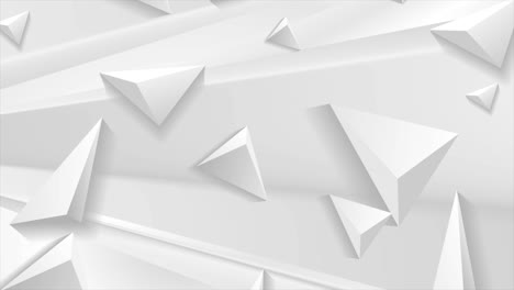 fondo de movimiento corporativo abstracto blanco gris con pirámides 3d