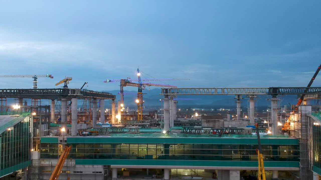 Construction site of Yogyakarta International Airport, Indonesia aerial view