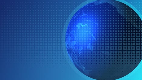 un globo azul giratorio con efectos digitales, que muestra la conectividad global y el diseño moderno en una animación de 40 segundos