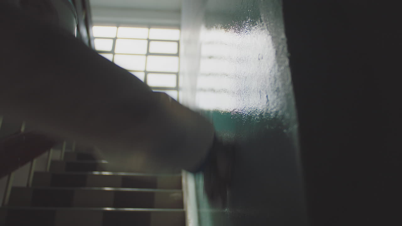 Disinfection of a staircase