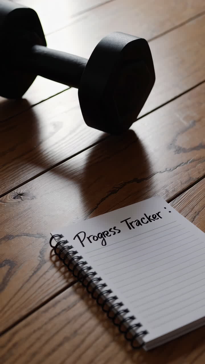 Workout Progress Tracker with Dumbbell