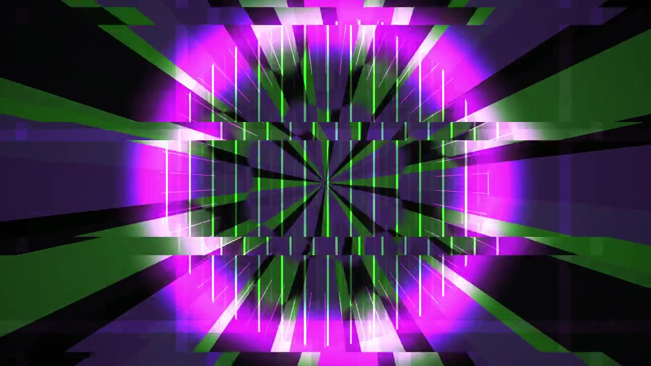 Sfondo digitale glitch astratto con luce viola e verde pulsante