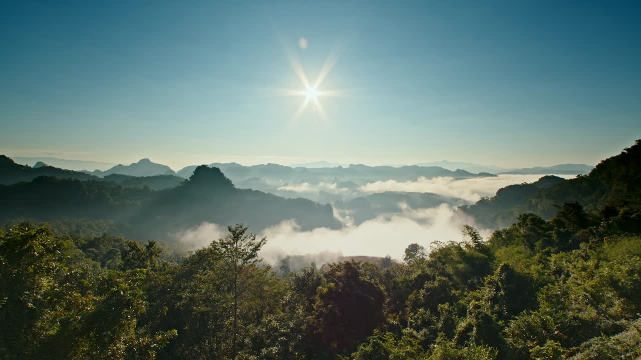 Misty Mountain Sunrise View