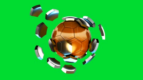 el giro de la pelota de fútbol (loopable) clave de croma - video de stock