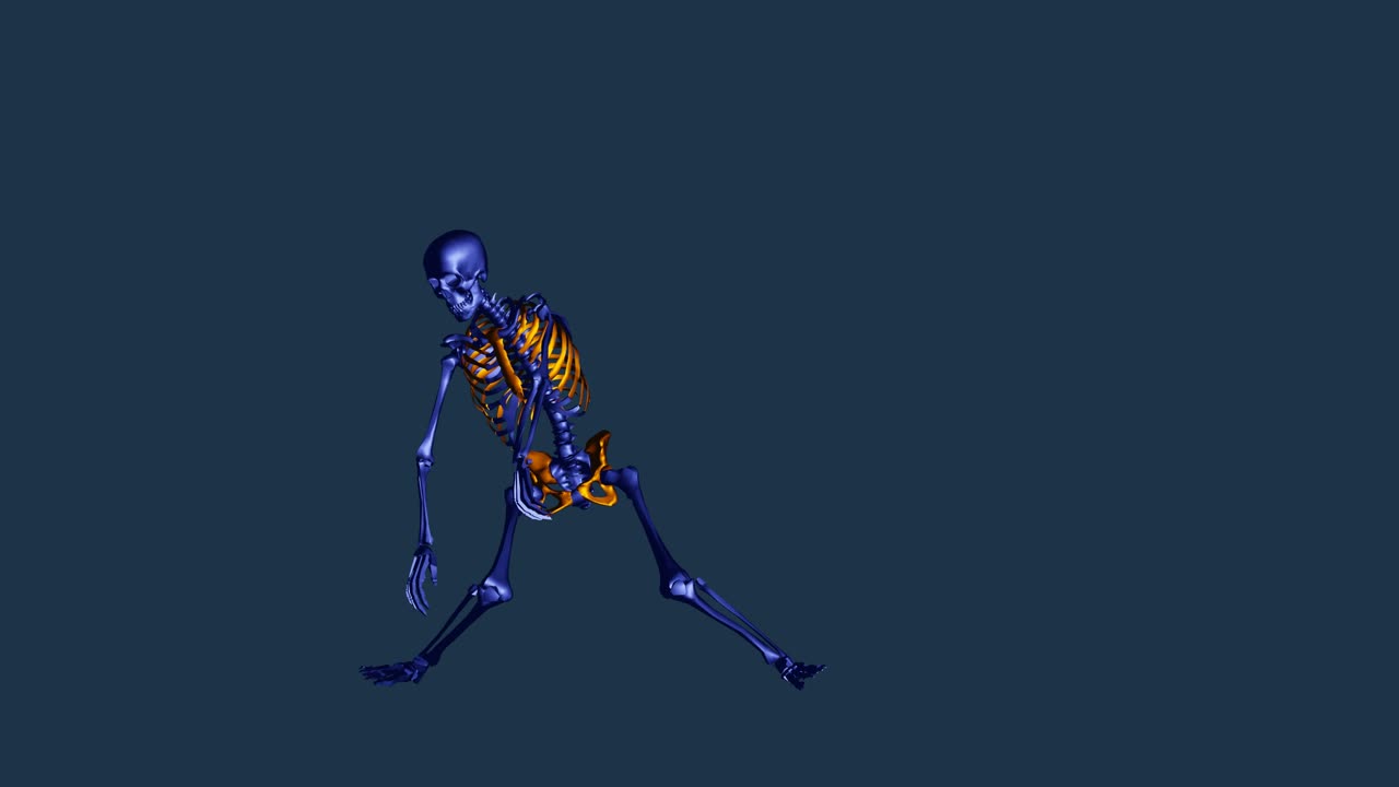 la danza dello scheletro robot si muove - arancione