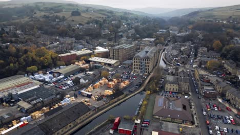 Very-typical-industrial-town,-village-in-the-heart-of-the-bleak-Yorkshire-Pennies-Hills