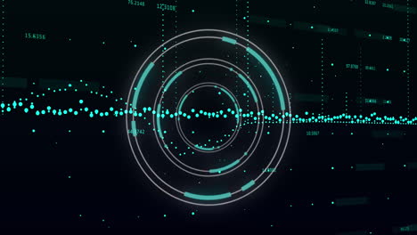 animación del escaneo del alcance y el procesamiento de datos financieros