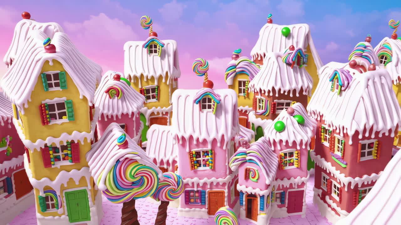 Colorful Gingerbread Houses