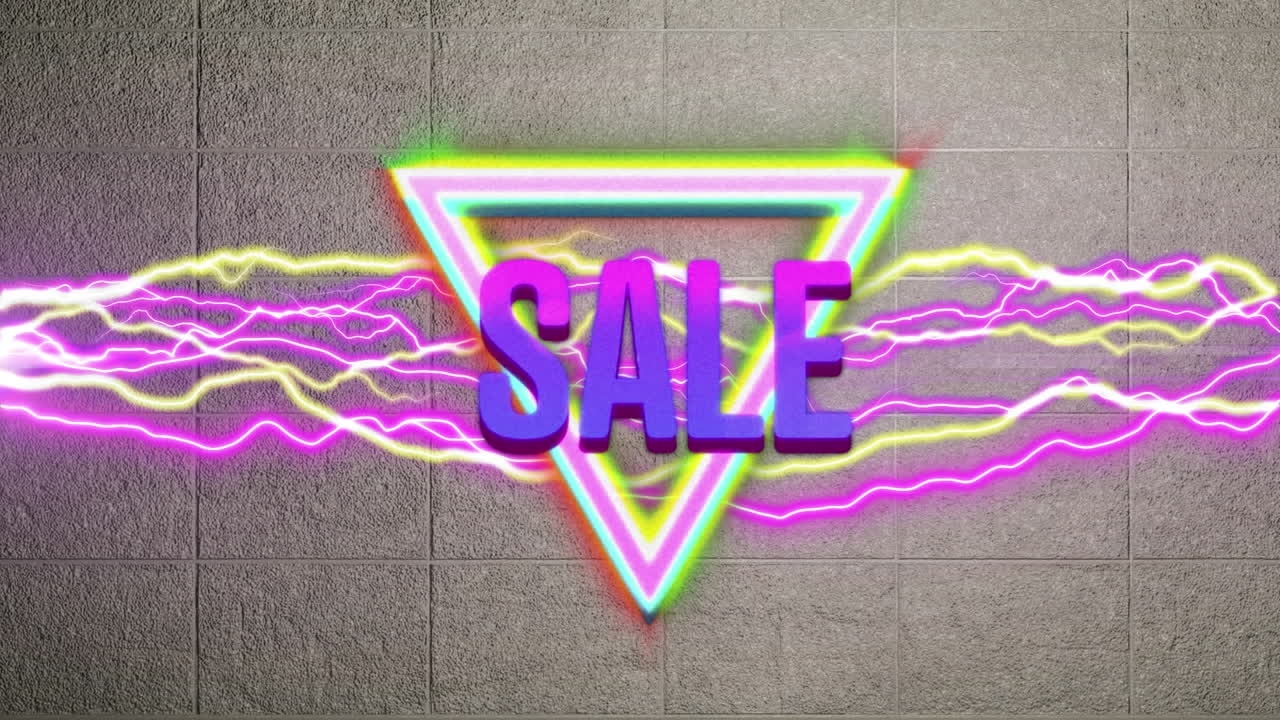 추상적인 배경 위에 판매 텍스트의 애니메이션