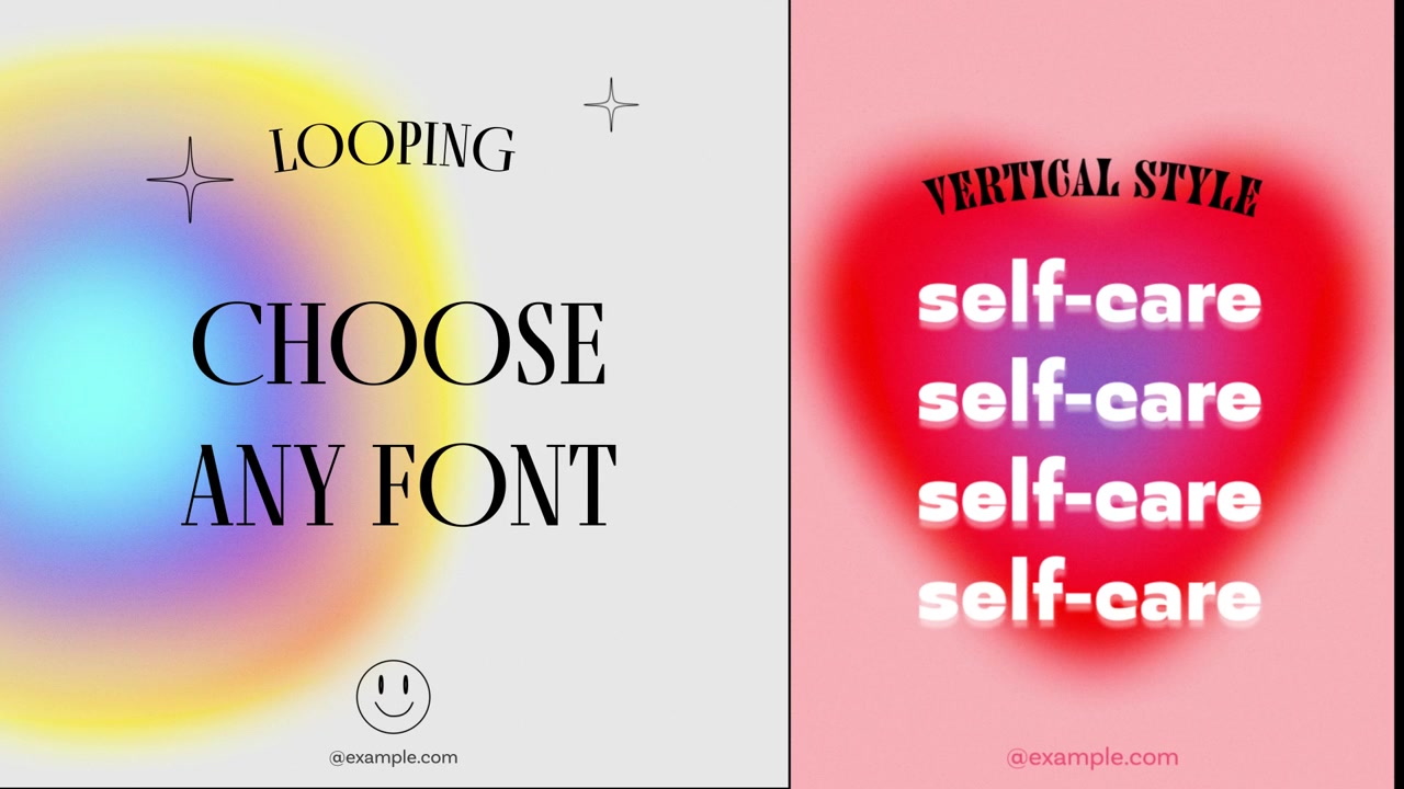 Animerede aura-gradientbaggrunde med typografi