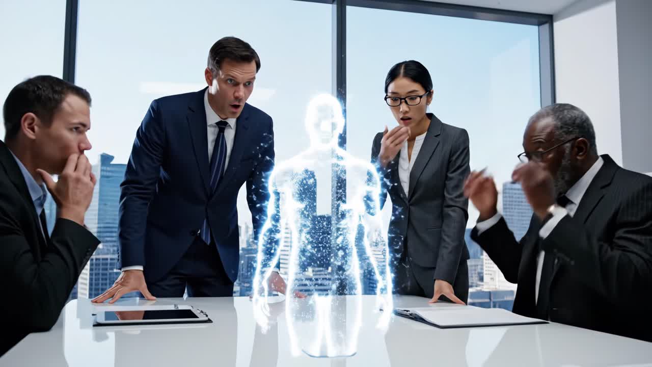 Business Meeting with Hologram