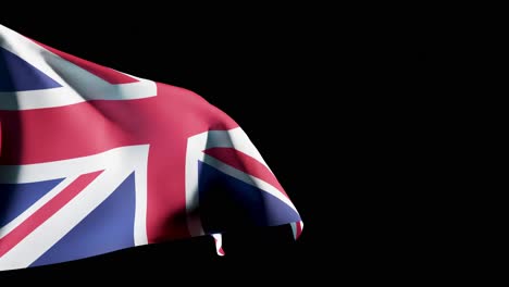 Bandera-De-Gran-Bretaña-Ondeando-Contra-Fondo-Negro