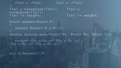 Animación-Del-Procesamiento-De-Datos-Sobre-El-Paisaje-Urbano