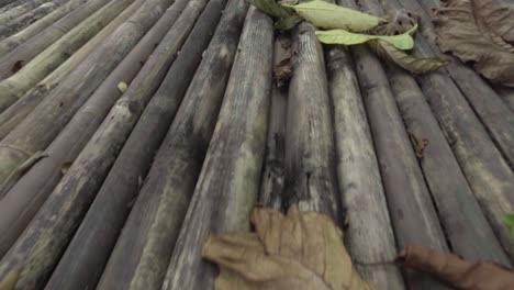 dried-leaves-scattered-on-the-bamboo-table