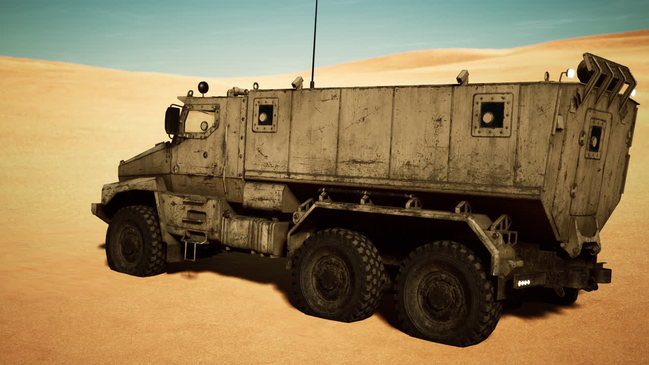 Camion militare blindato nel deserto
