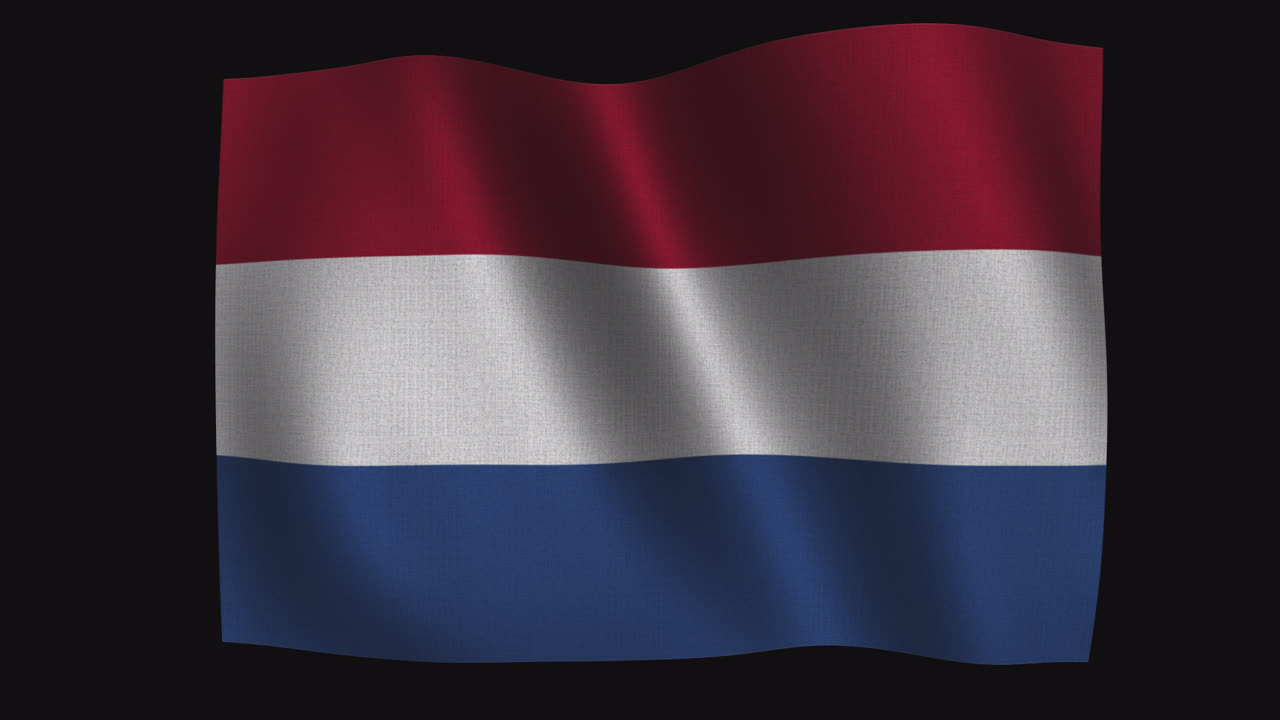 Hollandsk flag vajende på sort baggrund