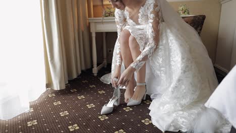 bride getting ready for her wedding day