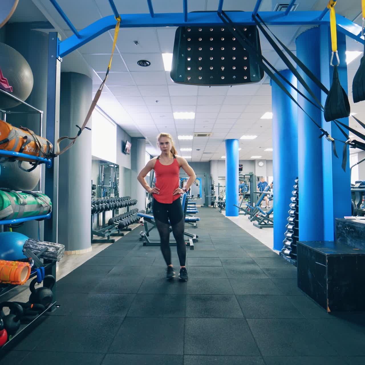 Attractive fit woman in gym