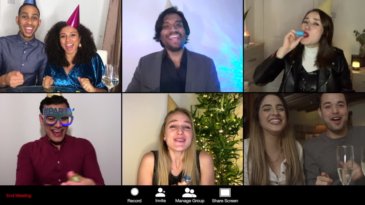 videollamada de cuenta regresiva de fin de año