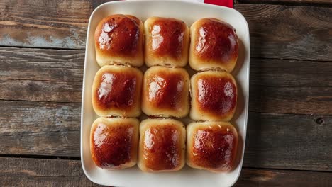 delicious glazed bread rolls