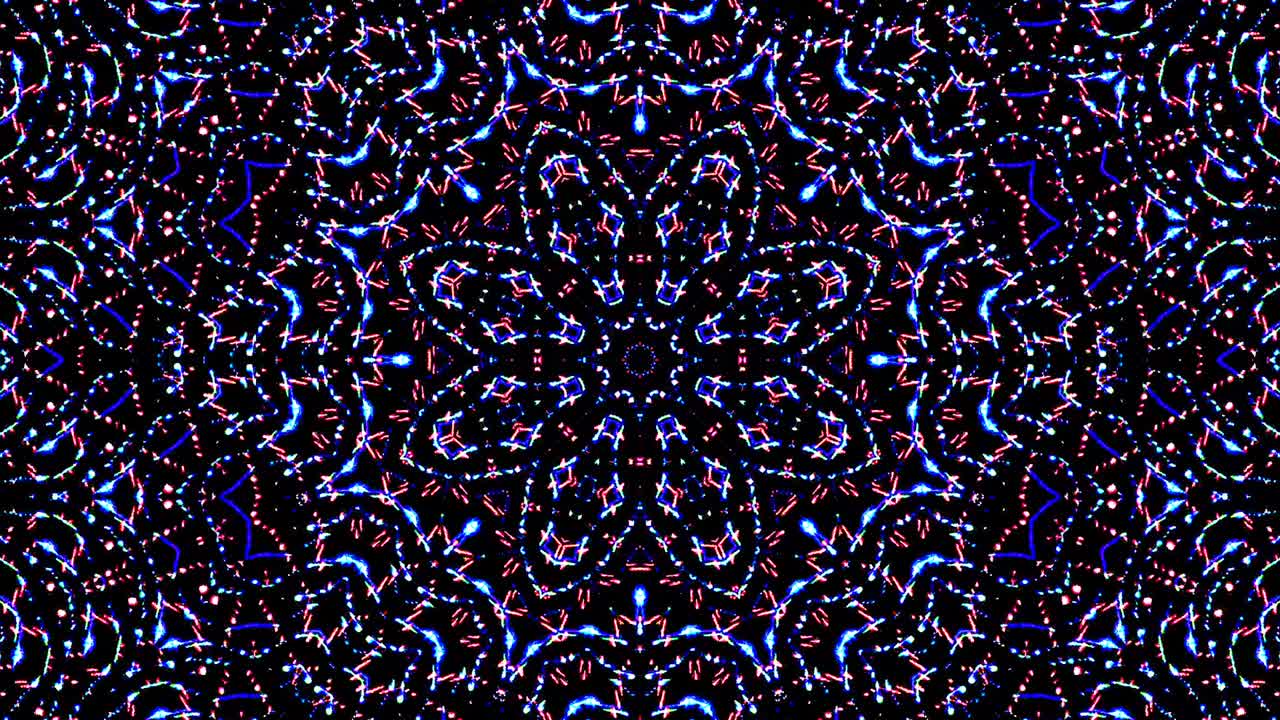 Beautiful shining abstract kaleidoscope, shining colorful light set smooth motion