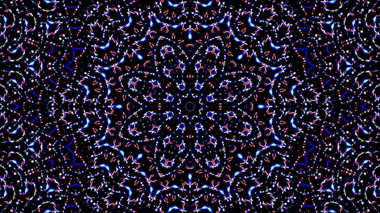 Beautiful shining abstract kaleidoscope, shining colorful light set smooth motion