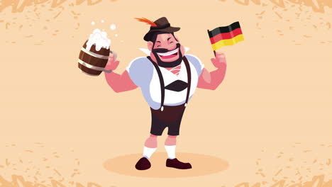 german celebration with beer and flag