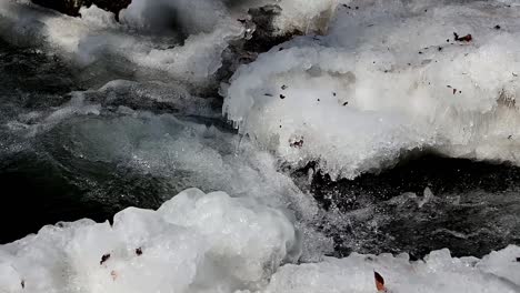 bancos de hielo de arroyo durante el invierno
