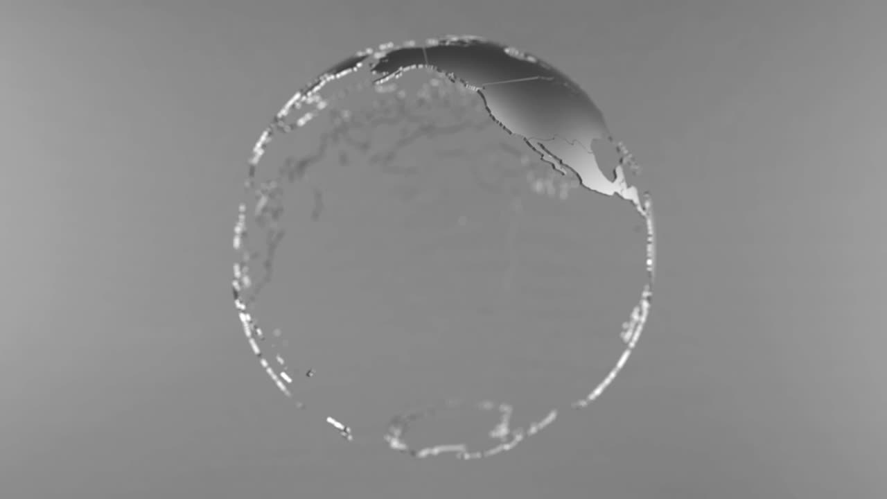 Abstract metal globe planet earth